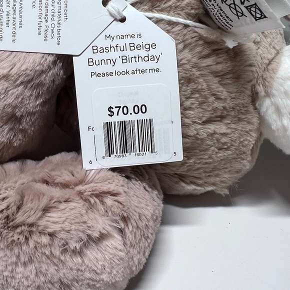 BNWT RARE Jellycat BASHFUL BEIGE BUNNY BIRTHDAY Cake Soft Plush Rabbit HTF - Picture 6 of 6